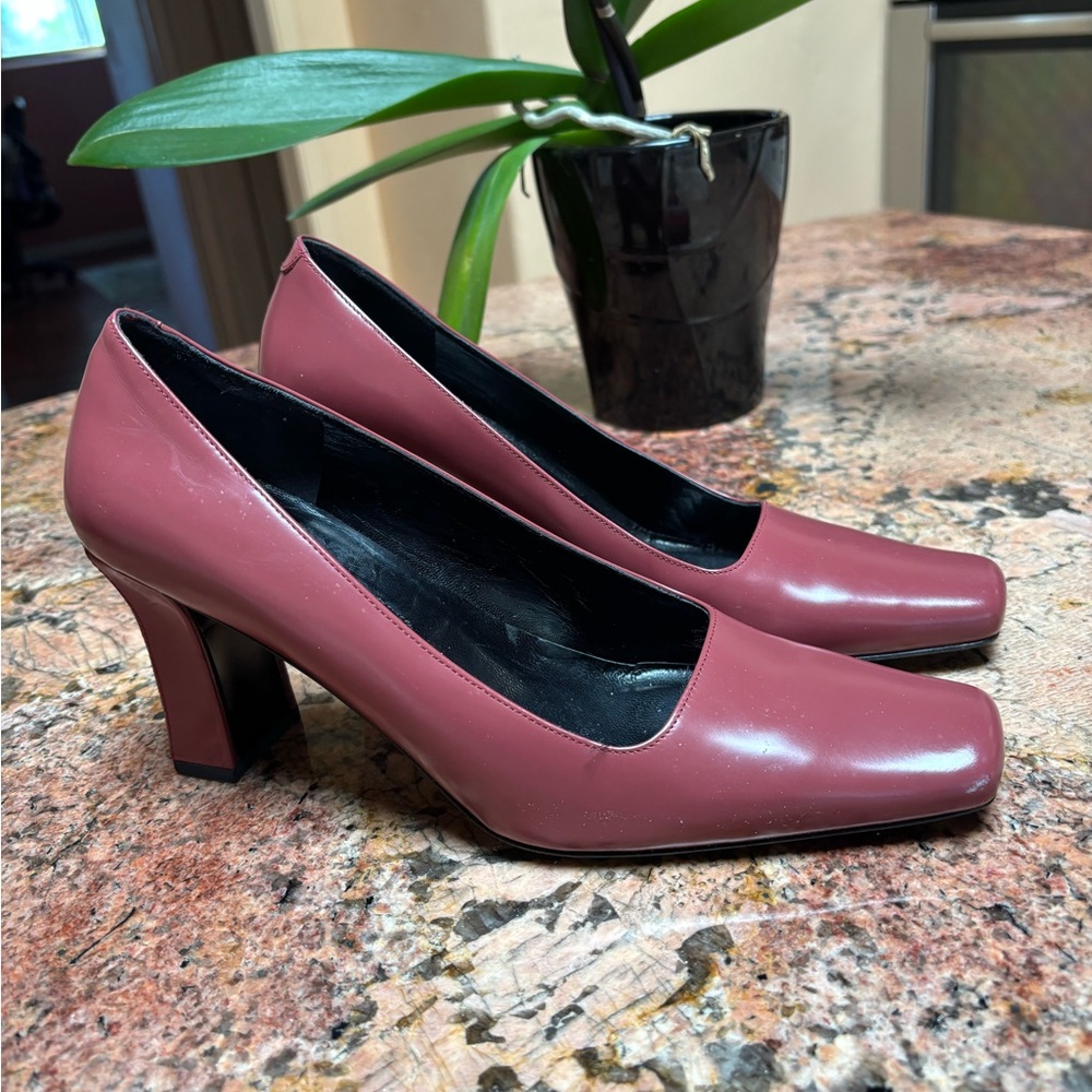 Via Spiga mauve pink high block heel pumps  Sz 38 8 WOW